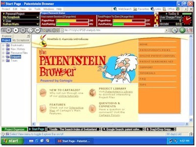 The Patentstein Browser Screenshot